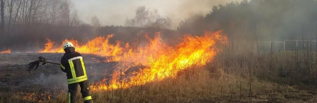 Рятувальники закликають обережно поводитися із відкритим вогнем. Горить трава 