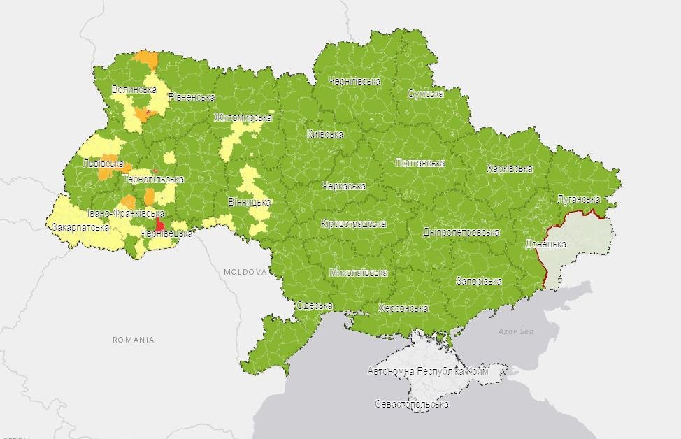 До червоної зони увійшов Кіцманський район Чернівецької області До червоної зони увійшов Кіцманський район Чернівецької області - МОЗ