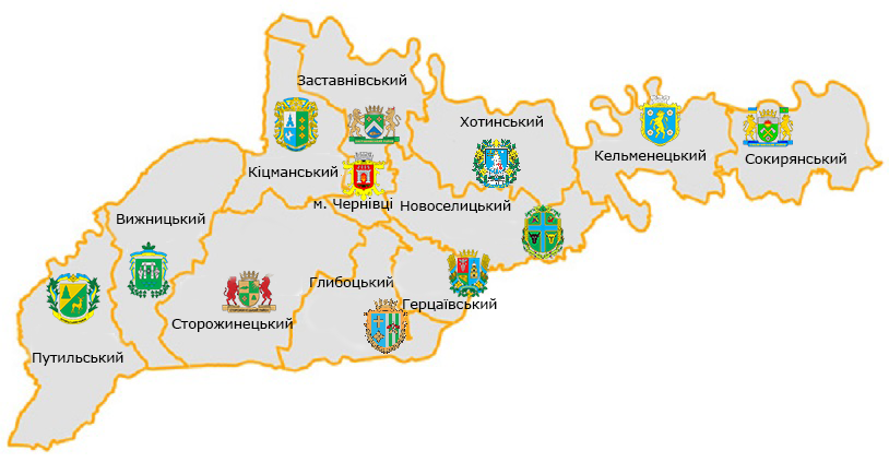 Карта Чернівецької області